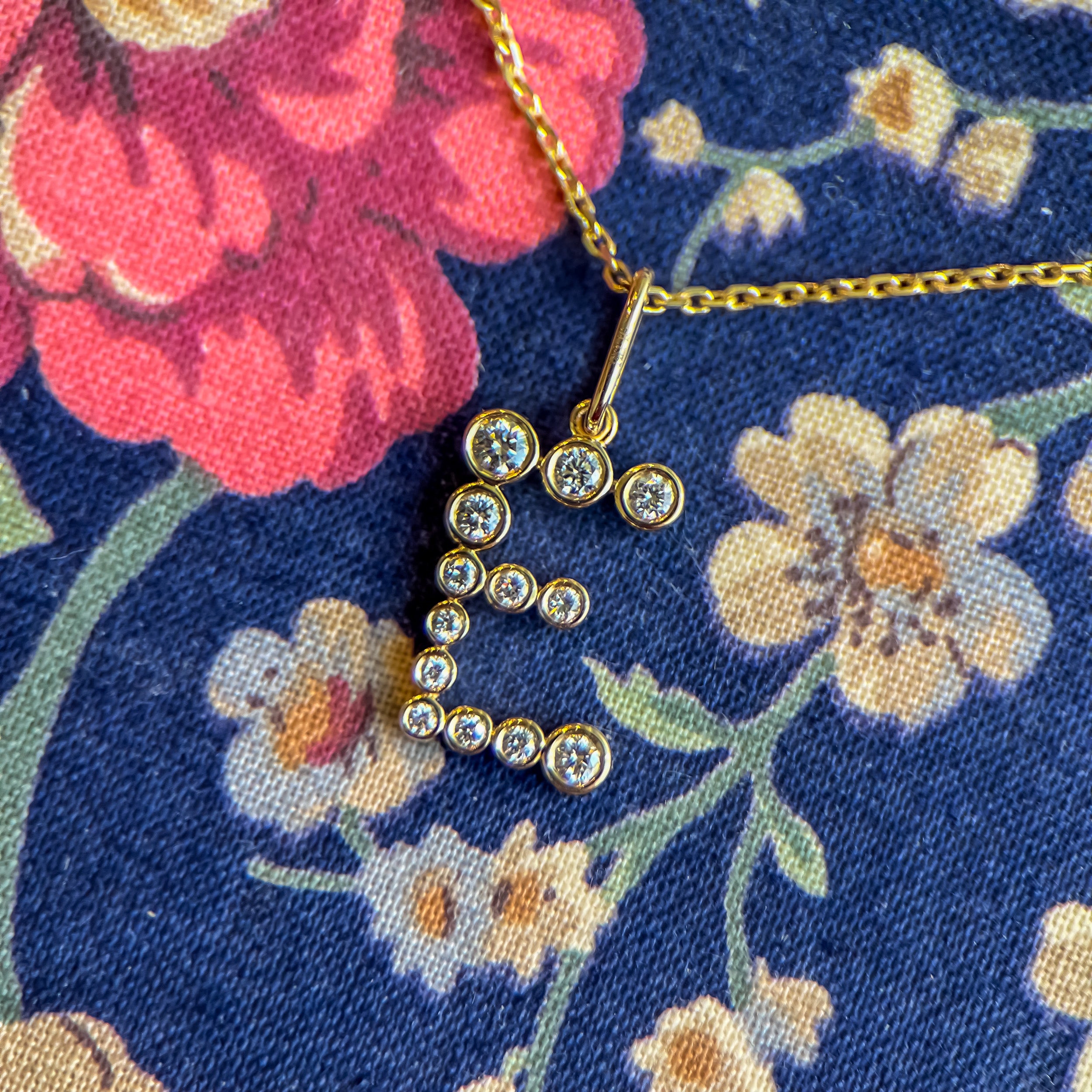 Lab Grown Diamond Bezel Letter Charm/Pendant