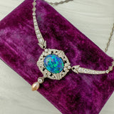 Marcus & Co. Edwardian Black Opal & Diamond Necklace