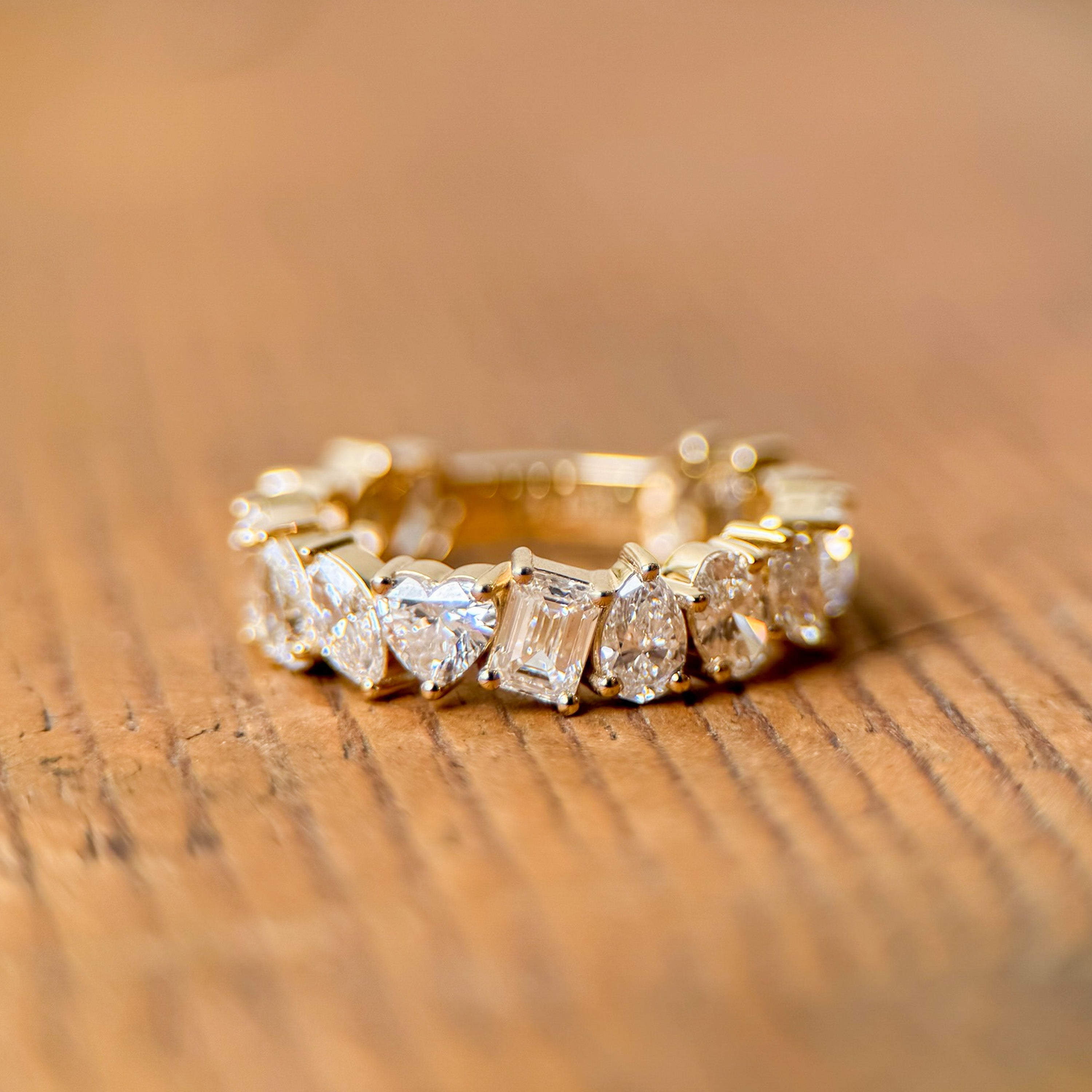 M & Co. Multi-Shape Lab Diamond Band Ring