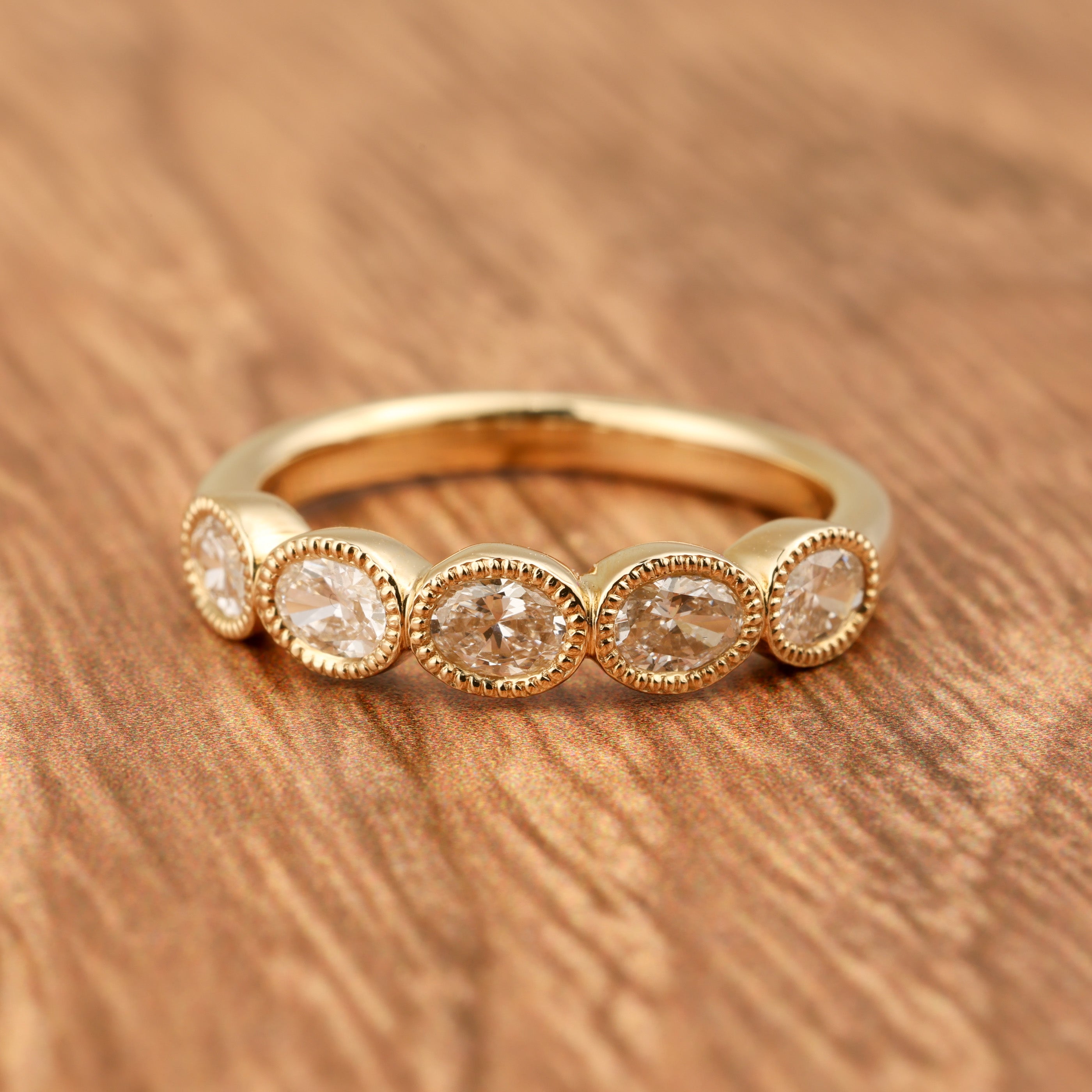 Oval Milgrain Lab Diamond Band