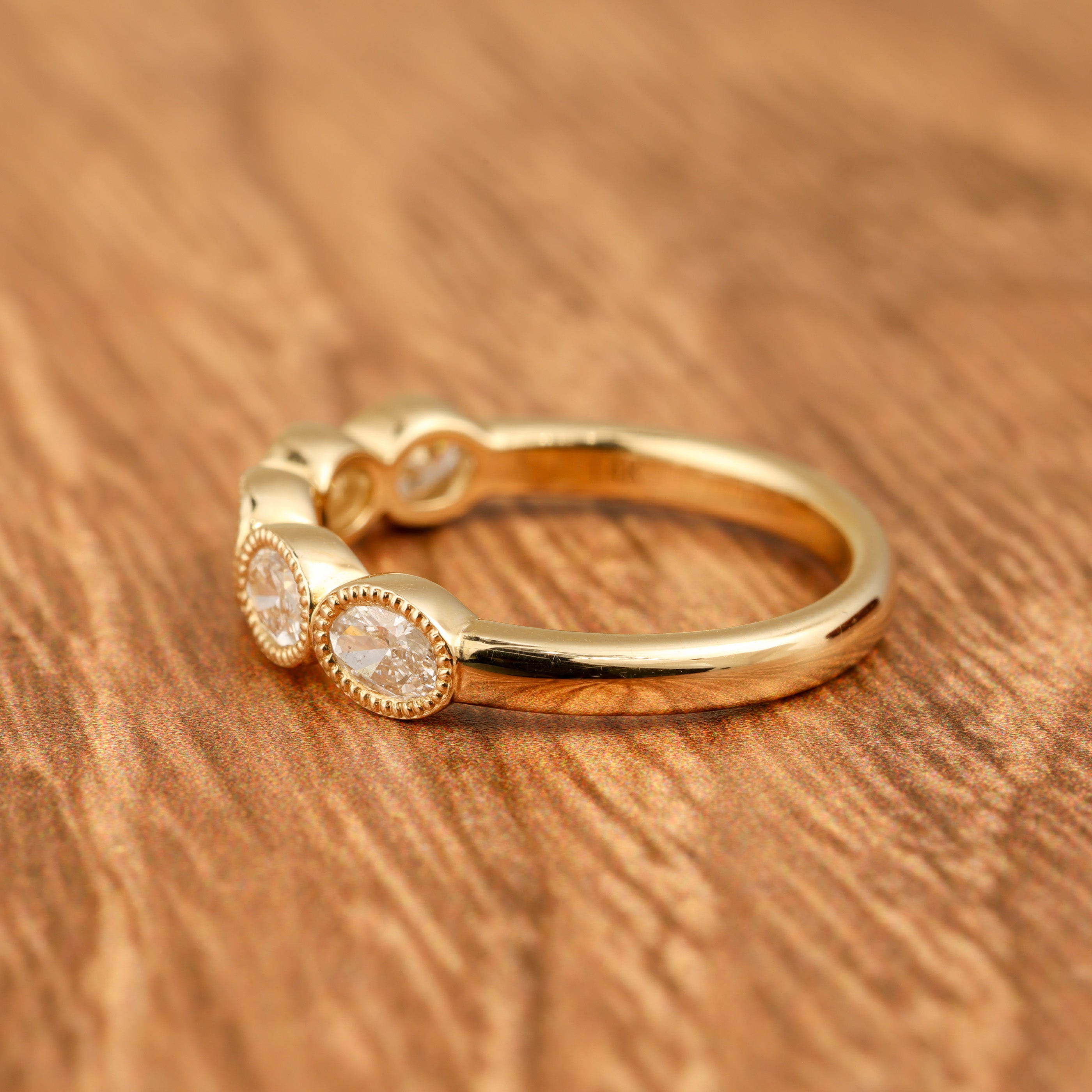 Oval Milgrain Lab Diamond Band