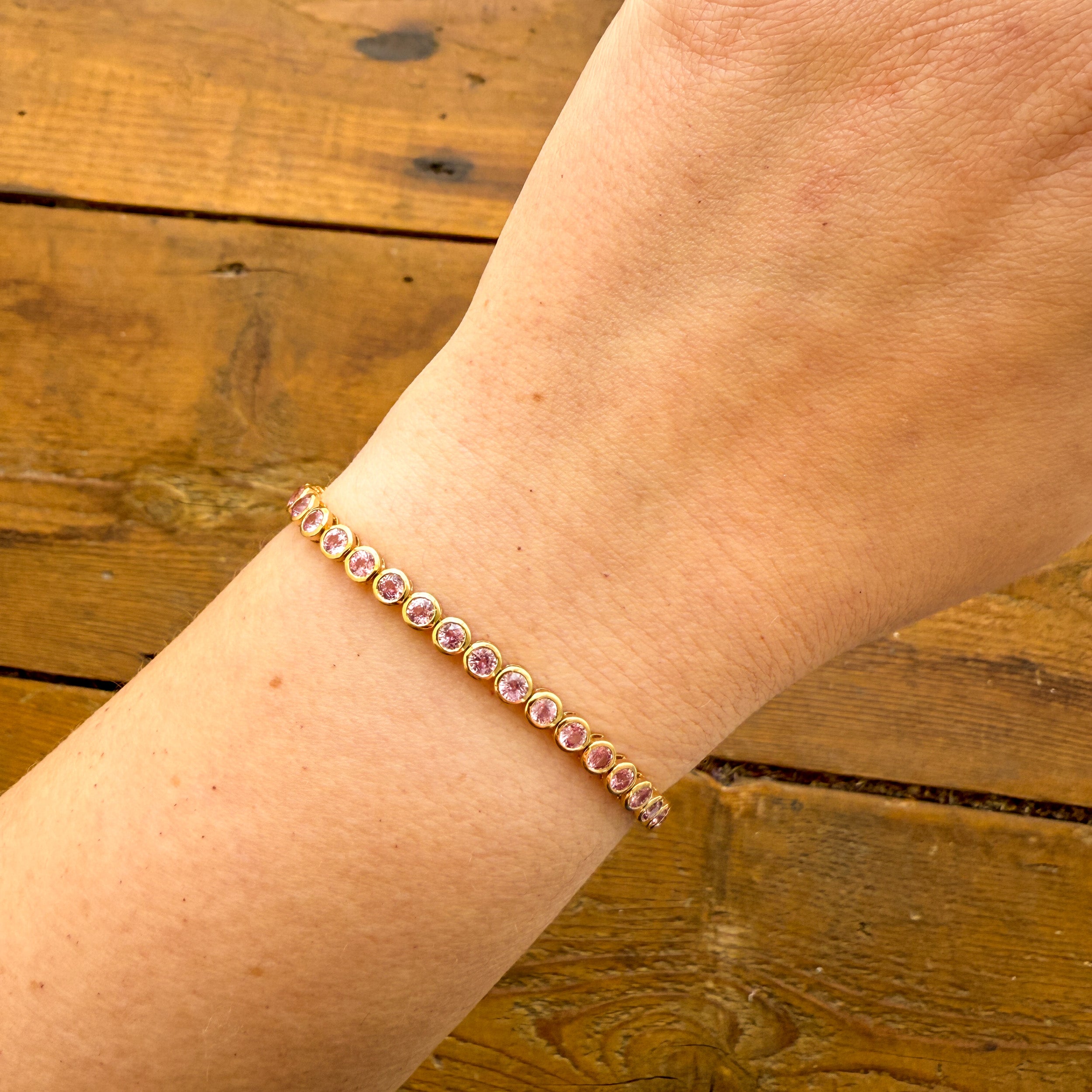 M & Co. Pink Sapphire Bezel Bracelet