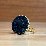 18KY Roman Coin Ring 7.6g