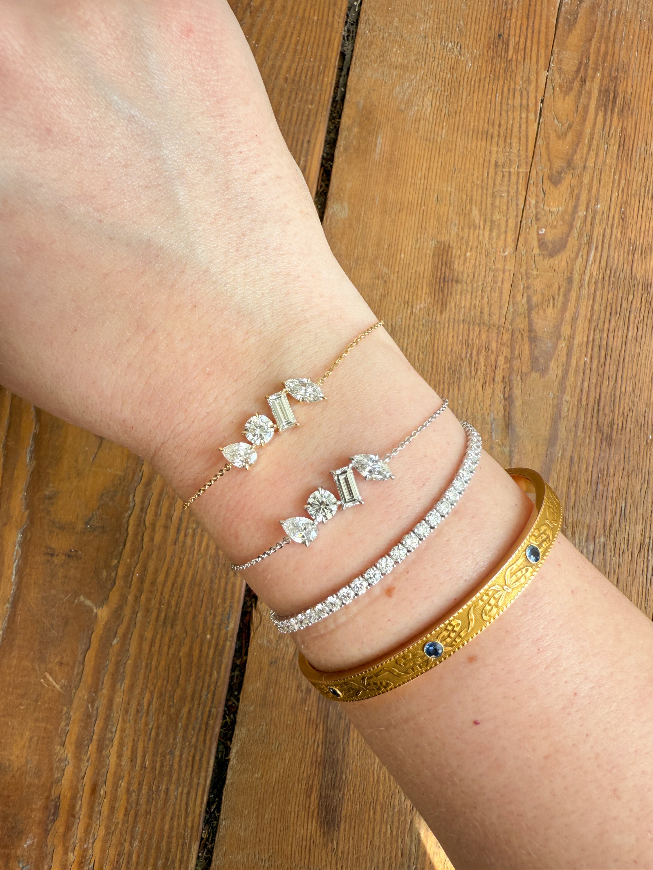 M & Co. Multi-Shape Chain Bracelet