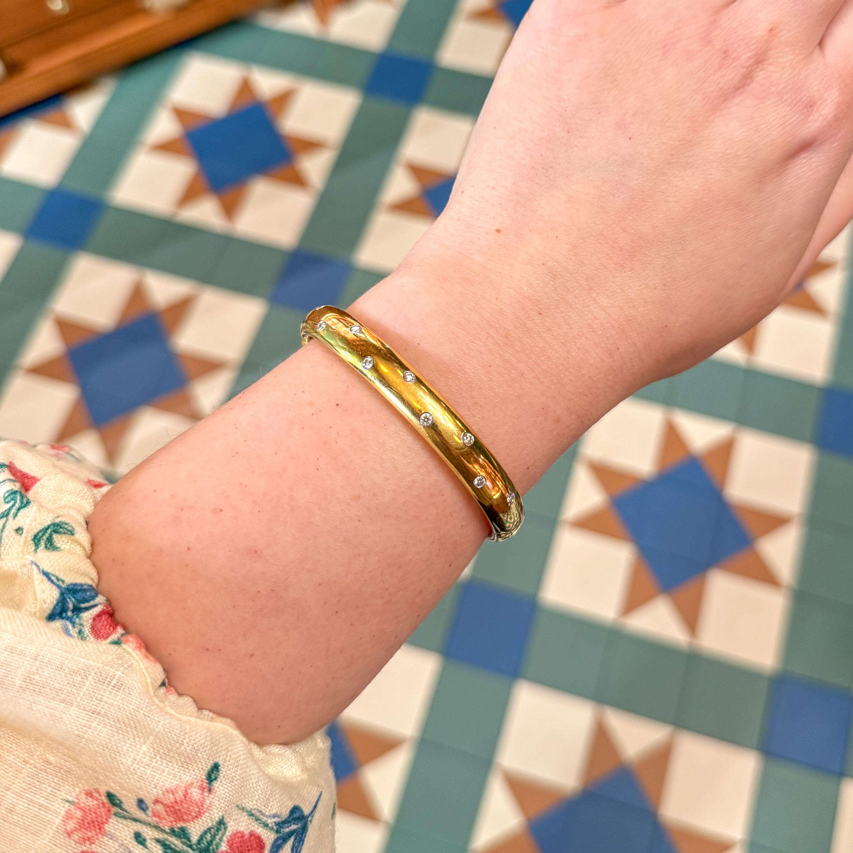 Tiffany & Co. Etoile Diamond Hinged Bangle Bracelet