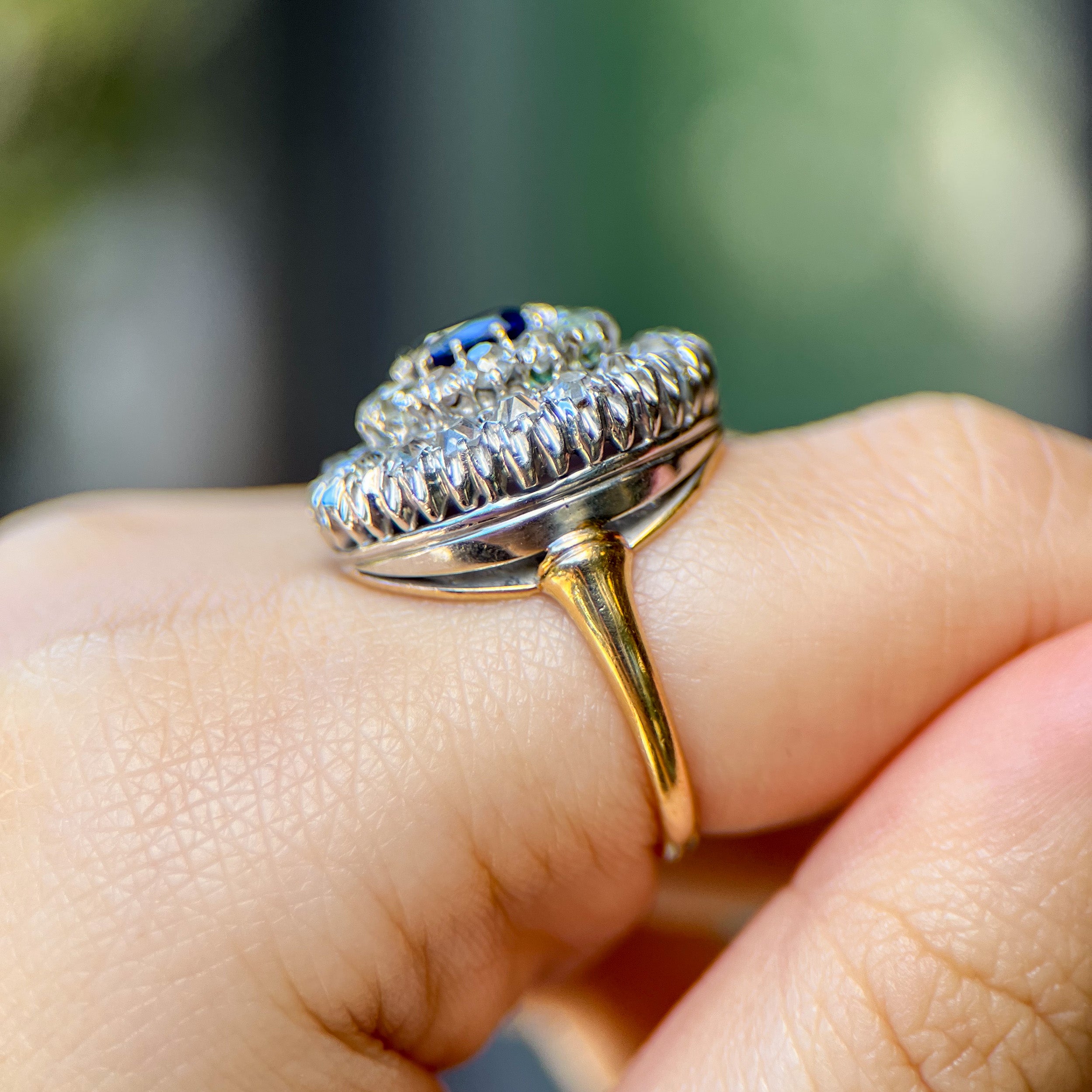 Mixed Metal Sapphire & Diamond Ring