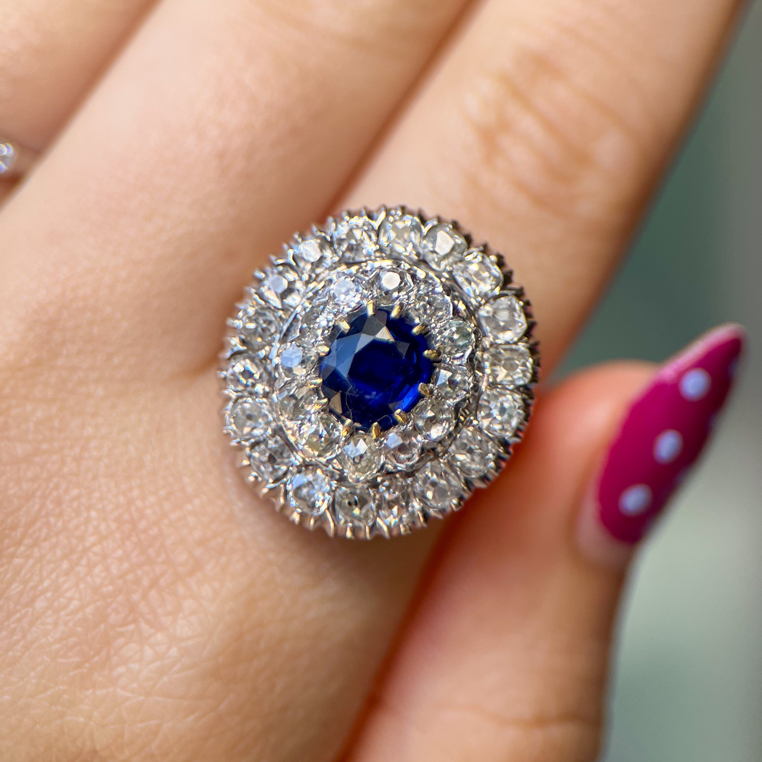 Mixed Metal Sapphire & Diamond Ring