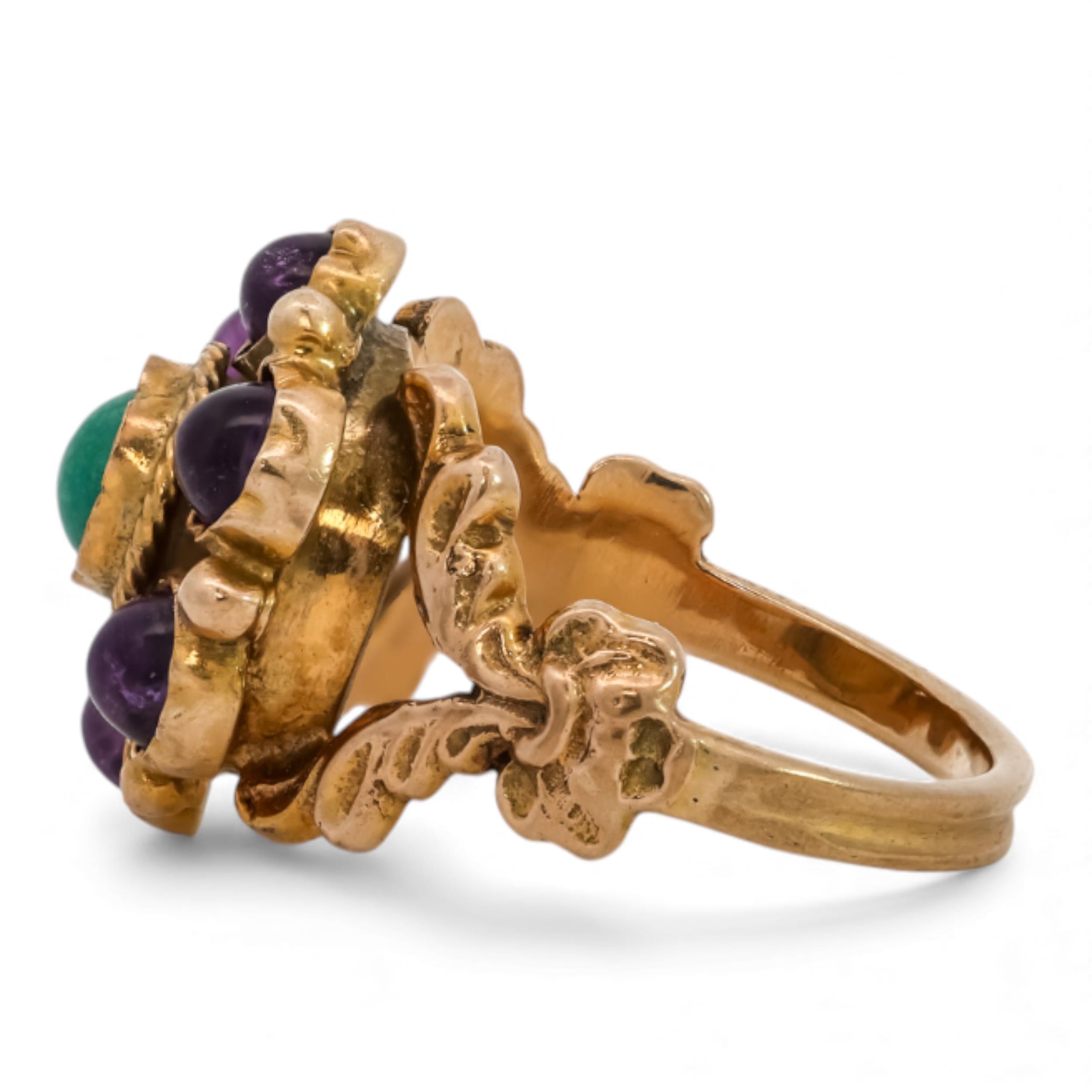 Victorian English 9ct Amethyst & Turquoise