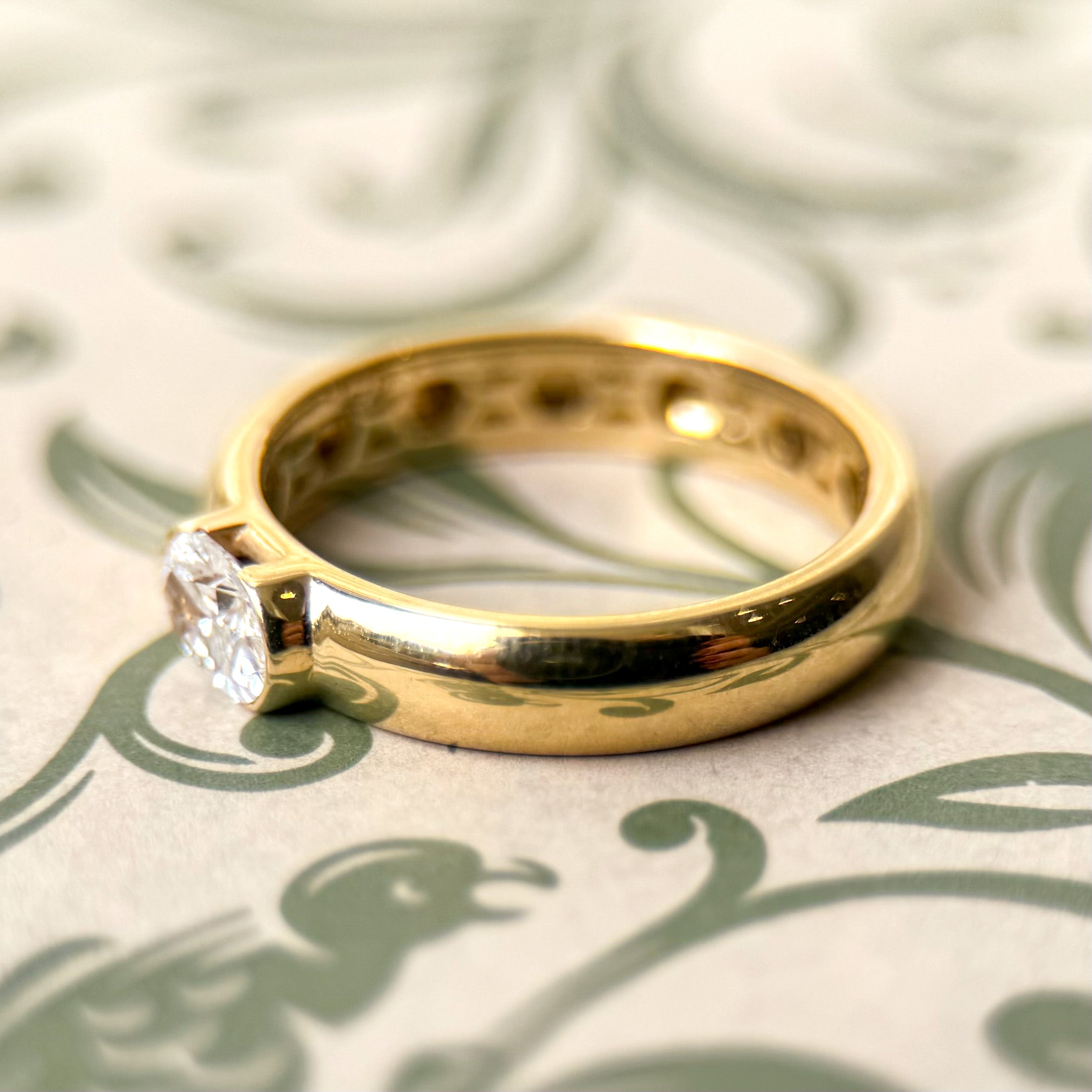 M & Co. East West Wide Oval Diamond Ring