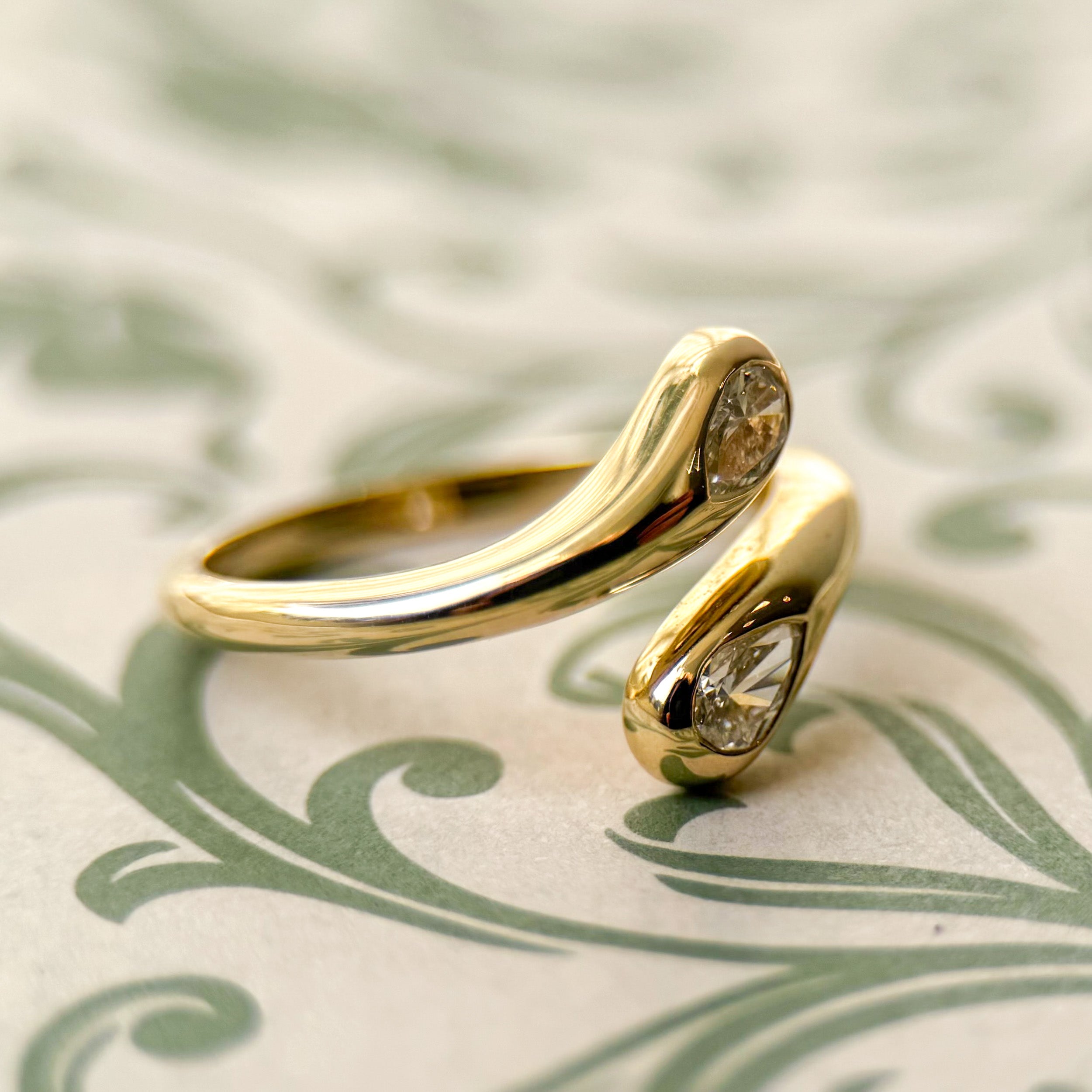 M & Co. Pear Diamond Bypass Ring