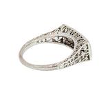 Edwardian Platinum Yogo Gulch Montana Sapphire & Diamond Engagement Ring