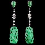 Platinum Marsh & Co Jade & Diamond Earrings