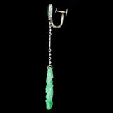 Platinum Marsh & Co Jade & Diamond Earrings