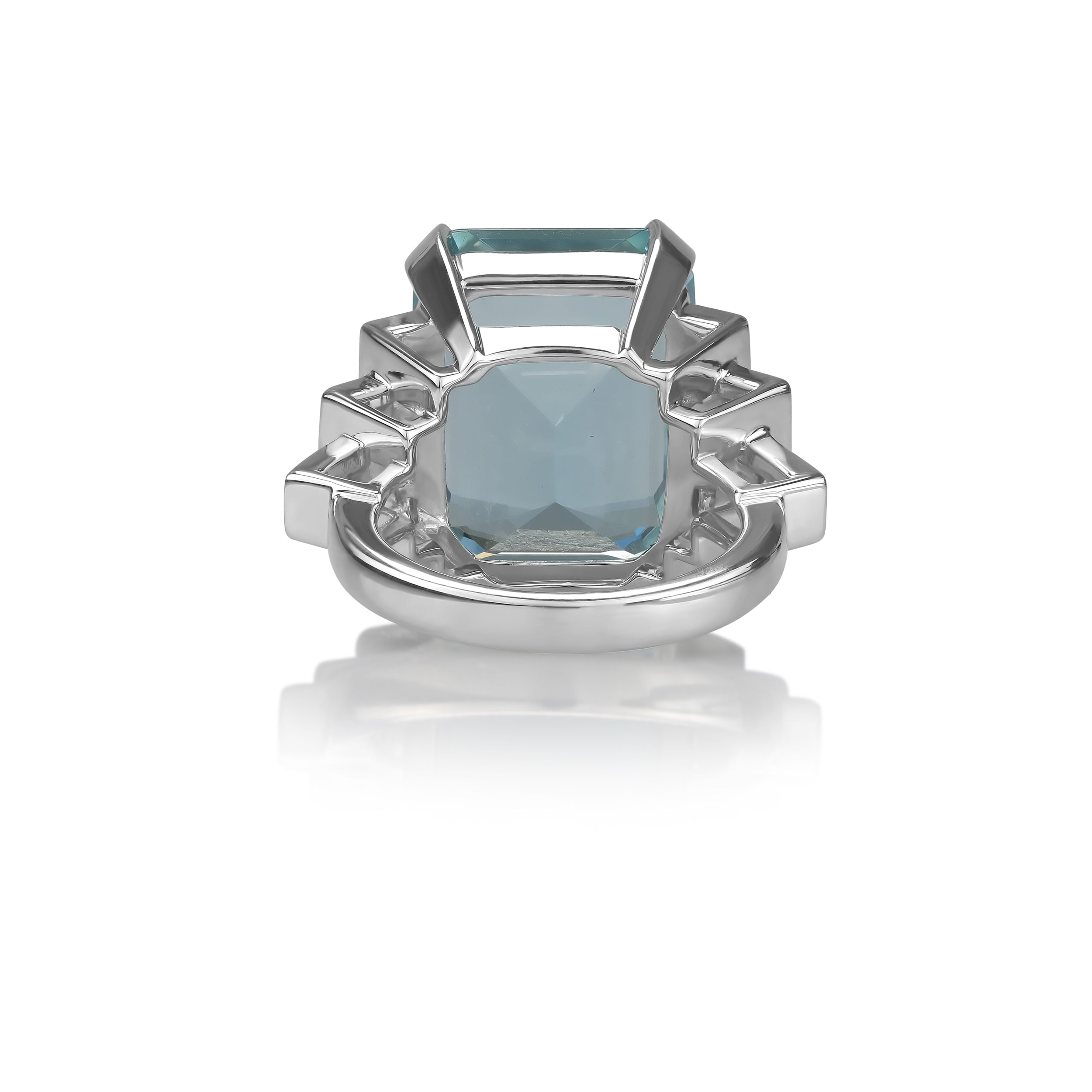 Mureta & Co. Platinum 16.58 CT Aquamarine & Diamond Ring