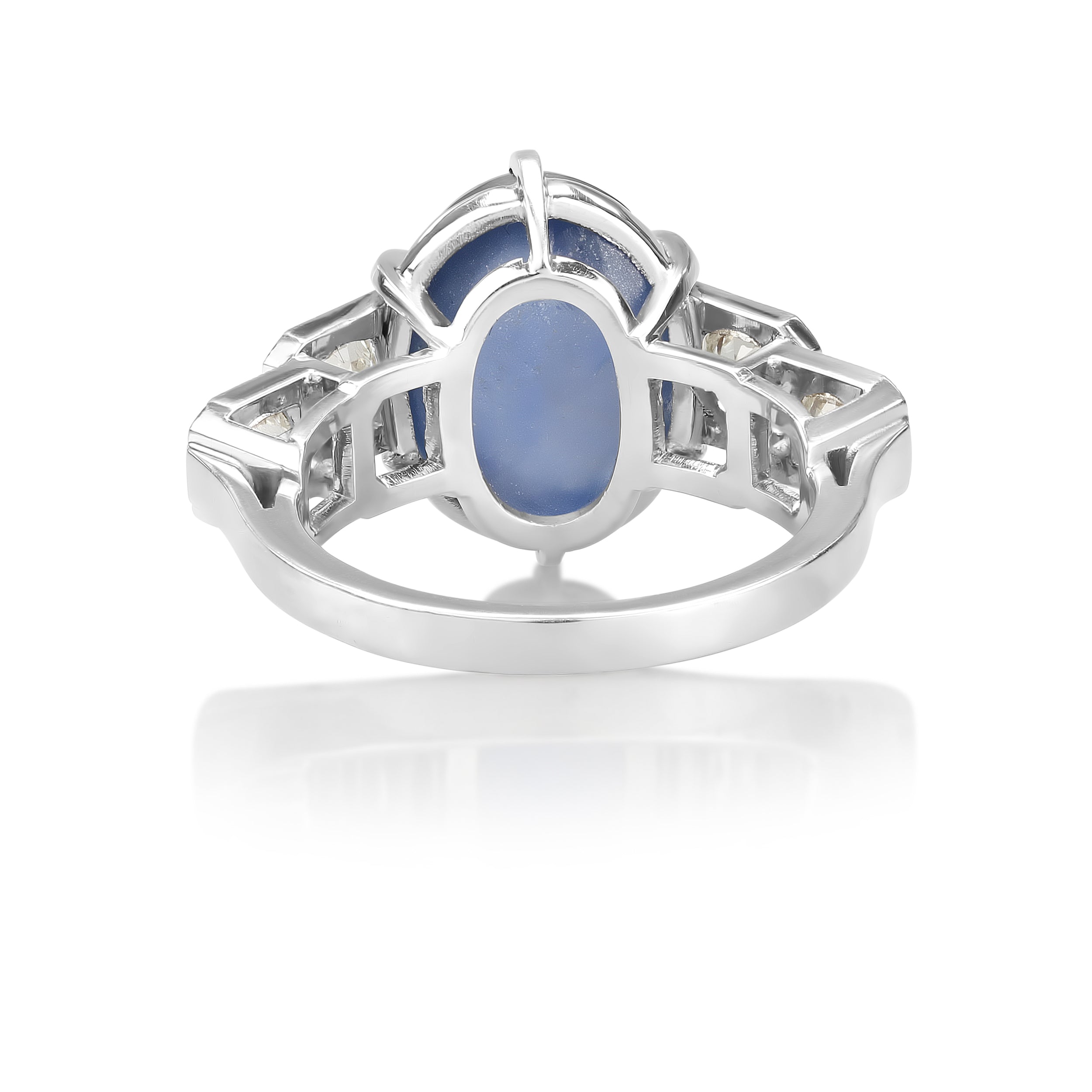 Platinum 9.5 CT Star Sapphire & 1.75 CT Diamond Ring