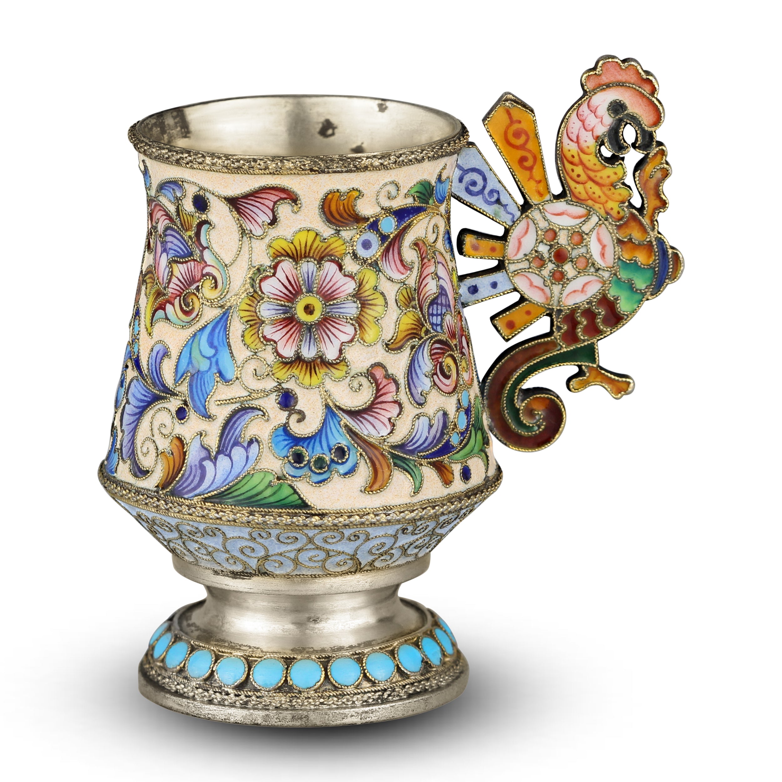 Fabergé Feodor Rückert Sterling Silver Enamel Charka Cup